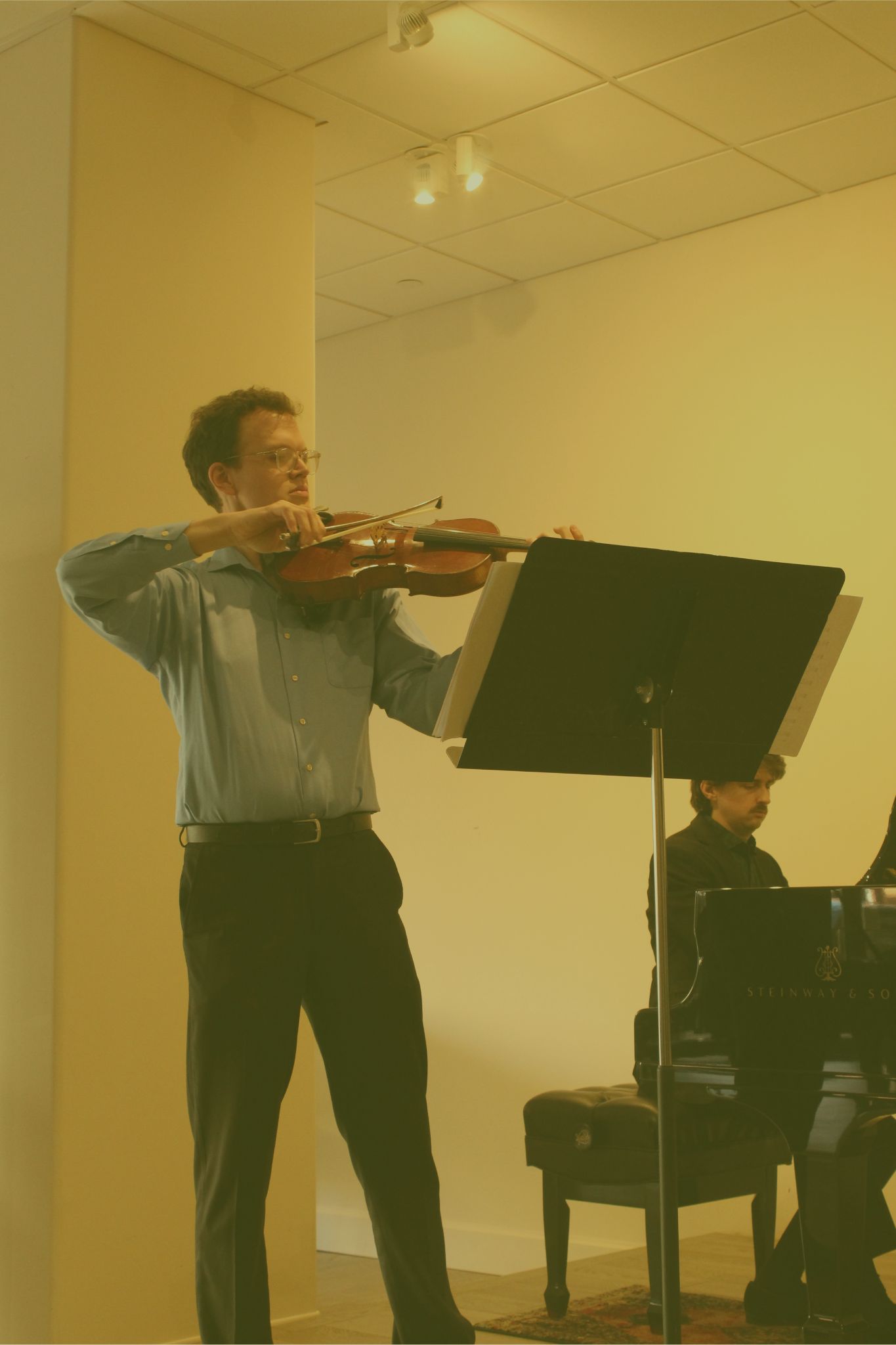 Violinist performing